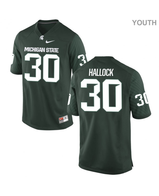 Youth Michigan State Spartans #30 Tanner Hallock NCAA Nike Authentic Green College Stitched Football Jersey CJ41R46TJ